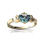 14K Yellow Gold Pear Created Alexandrite Celtic Claddagh Ring Size 9