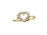 Stunning 10k. Gold Genuine Diamond Heart Ring