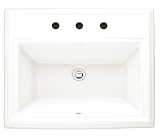 American Standard 0700.008.020 Town Square Vitreous China Countertop Sink with Faucet Holes on 8-Inch Centers, White
