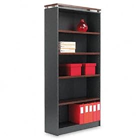 ALERA Seville Series Bookcase, 5 Shelves, 36w x 15d x 72h, Cherry Charcoal