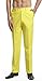 Concitor Men's Dress Pants Slacks Flat Front Trousers Yellow