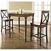 Crosley Furniture 3 Piece Pub Dining Set with Turned Leg and X-Back Stools in Vintage Mahogany Finish