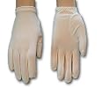 Elastic Wrist Dyeable White Shortie, Matte Spandex, cuff ends just below the wrist bone.