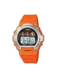 Casio Mens Orange Band Chronograph Alarm LCD Digital Sports Watch, with Alarm and Stopwatch , Water Resistant 50 Meters, and Full Auto-Calendar