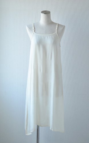 インド綿 レーヨンキャミワンピ 無地 ナチュラル ロング丈(100cmサイズ)