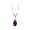 14K White Gold 0.15 ct. Diamond and 3/4 ct. Oval Shaped Amethyst Pendant with Chain