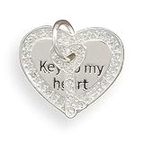 Key to my Heart Pendant with Crystal Edge and Key Charm