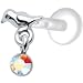 Silver 925 Bird Aurora Dangling CZ Tragus Earring