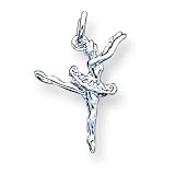 Sterling Silver Ballerina Charm with 20 inch Sterling Silver Chain