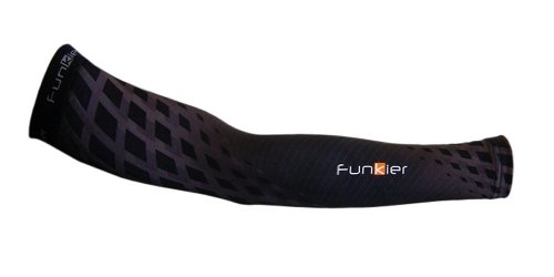 Funkier Bike Men's Microfleece Arm Warmers, Medium, Black
