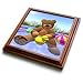Dinky Bears Pool Fun - 8x8 Trivet With 6x6 Ceramic Tile