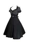 Skelapparel Plus Size Vintage Retro Design Polka Dot Flare Party Dress (22W Plus)