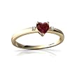 14K Yellow Gold Heart Genuine Ruby Ring