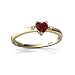 14K Yellow Gold Heart Genuine Ruby Ring
