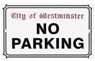 City Of Westminster - No Parking Enamel Sign
