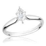 Certified Colorless Diamond Solitaire Ring 3/8ct