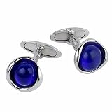 Masini Blue Murano Glass Sterling Silver Cufflinks