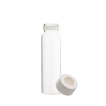 Greenwood Products 03-40BTS723 Borosilicate Glass 40mL Open Top VOA Vial, with Bonded PTFE/Silicone Septa Cap (Pack of 72)