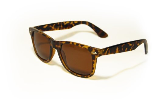 Large 55mm Polarized Lens Anti Glare Classic Horn Rimmed Style Sunglasses (Tortoise / Brown)
