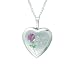 Sterling Silver Heart Shaped Mom Locket w Rose Necklace