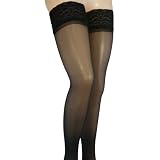 Gabrialla Graduated Firm Compression Thigh Highs (20-30 mmHg) Black