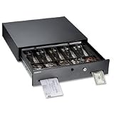 Alarm Alert Steel Cash Drawer w/Deadbolt/Push-Button Release Lock, Black