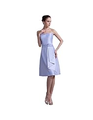 Strapless Cocktail Fall Satin Bridesmaid Dress 