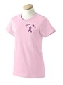 Personalized custom embroidered breast cancer awareness pink support ribbon ladies t-shirt