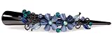 Blue Soft Petal Flower Swarovski Crystal Alligator Clip
