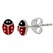 Sterling Silver Small Red and Black Enamel Ladybug title=