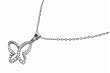 Sterling Silver CZ Necklaces - Butterfly - Chain: 16-18" (adjustable) Height: 21mm