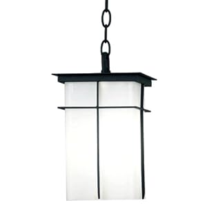 Mesa Hanging Lantern, 12H, OPAL GLSS BLACK by 