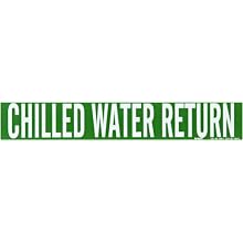 Brady 7046-1 2-1/4" Height, 14" Width, B-946 High Performance Vinyl, White On Green Color Self-Sticking Vinyl Pipe Marker, Legend "Chilled Water Return"