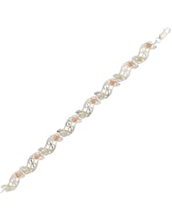 Black Hills Gold on Sterling Silver Wavy Bracelet
