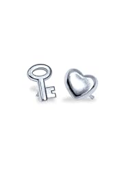 Alex Woo "Mini Additions" Heart and Key Studs