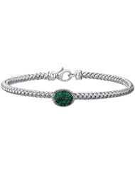 Sterling Silver Green Colored CZ Bracelet