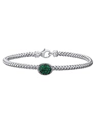 Sterling Silver Green Colored CZ Bracelet
