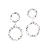 14k White Gold & Diamond Double Circle Earrings (0.25ctw)