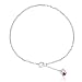 Sterling Silver Dangle Heart Charm Anklet, 9