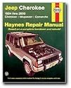 Haynes Manuals - Jeep Cherokee, Wagoneer and Comanche (84 - 01) Manual (50010)