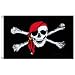 3' x 5' Jolly Roger Red Hat Pirate Flag