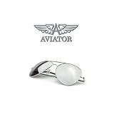 Silver Aviator Sunglasses with Silver Mirrored Lens