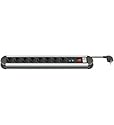 Goobay NK Protector 7-8 Aluminium Steckdosenleiste (1,4 m Zuleitung, Überspannungs und Temperaturschutz, 8-fach Schutzkontakt)