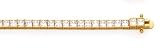 7"14K YELLOW GOLD AND PRINCES CUT 3MM CZ TENNIS BRACELET 7.20CTW