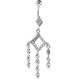 Crystalline Gem DIAMOND DANGLE CHANDELIER Belly Ring