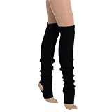 Black 36 Long Stirrup Knit Legwarmers