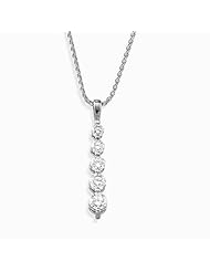 14K White Gold Diamond Journey Pendant - 1.00 Ct. -- LIFETIME WARRANTY