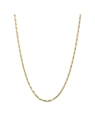 14k Italian Yellow Gold 1.00mm Polished Twisted Light Rope Chain Necklace