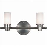 Royce Lighting RV2164/2BS Two-Light Vanity Brushed Steel with Opal Etched Globes