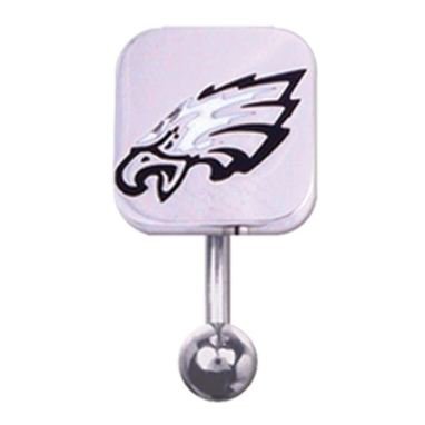 Philadelphia Eagles 316L Stainless Steel Belly Ring - 14G - 3/8 Inch Bar Length - Sold Individually